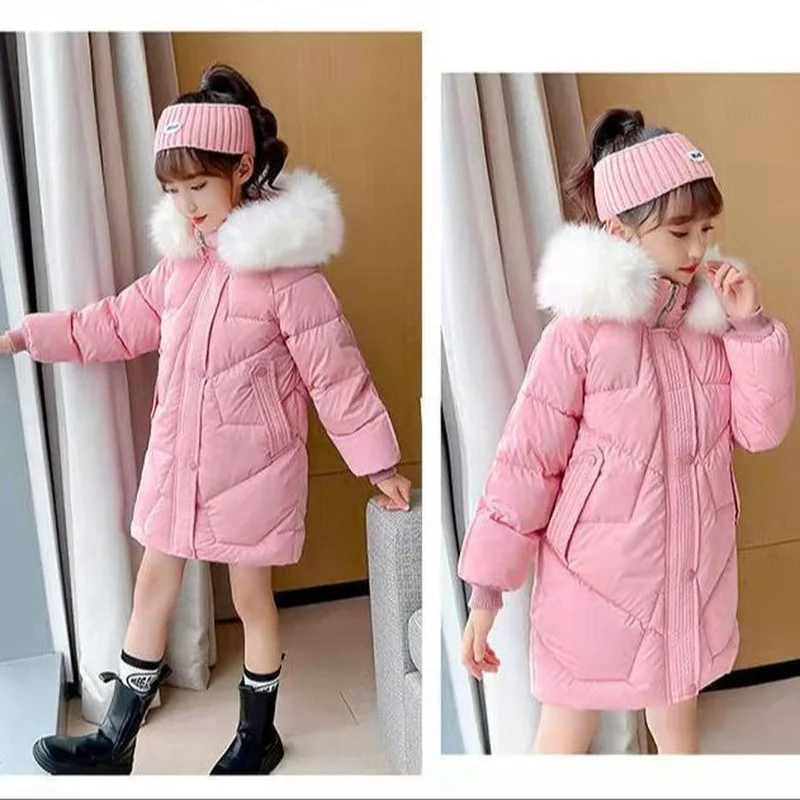 

Girls Winter Jacket Warm Thick Down Cotton Kids Hooded Outerwear Coats for Girl 5 6 7 8 10 12 Years Parkas Children Clothing