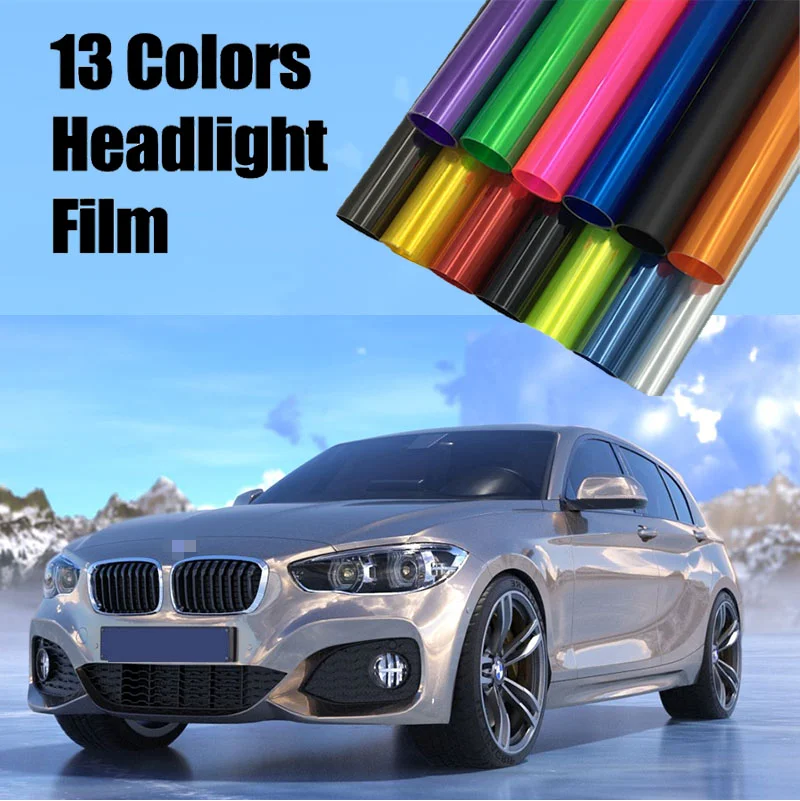 13 Colors Gloss Light wrap Headlight Tint Vinyl Film Sheet Film Taillight Fog Light Motorcycle Whole Car Decoration Sticker