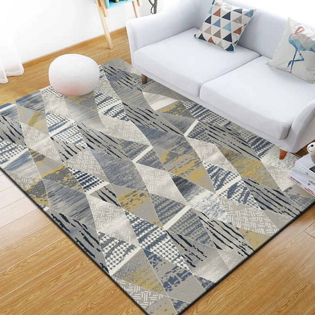 Geometric Rugs Irregular Pattern Lines Fresh and Clean Rugs Large Floor Mats Suitable for Bedroom Living Room Kitchen Bathroom