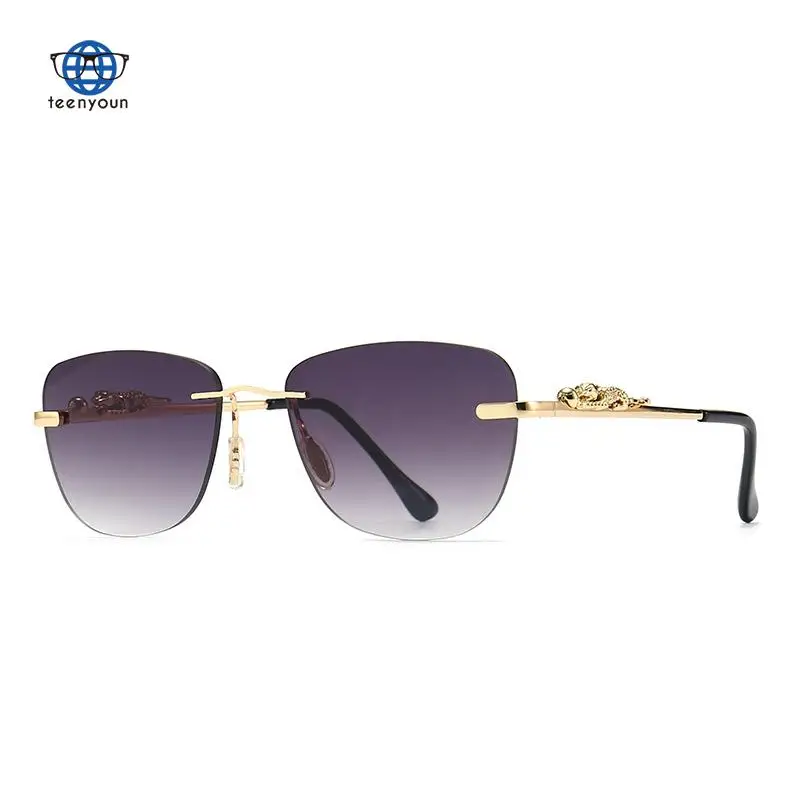 

Teenyoun 2022 New Metal Jumping Leopard Decorative Sunglasses Charming Glasses Fashion Show Eyewear Sun Glasses