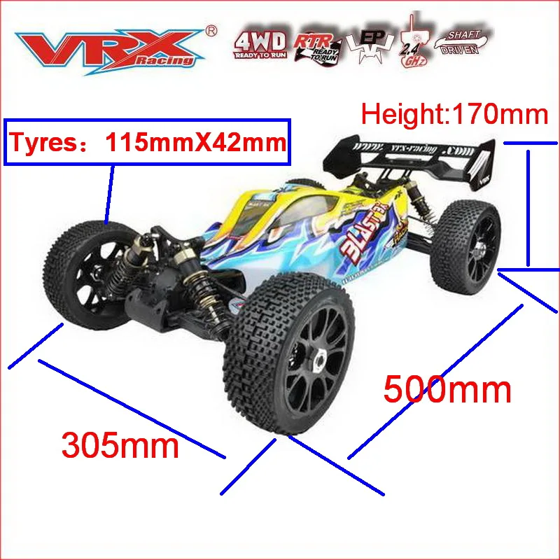 Дрон бесщеточный VRX Racing 1/8 полноприводный Багги готов к работе с 4-канальным