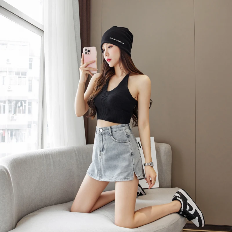 

Летние Новые корейские модные повседневные джинсовые женские шорты с высокой талией и пуговицами и карманами