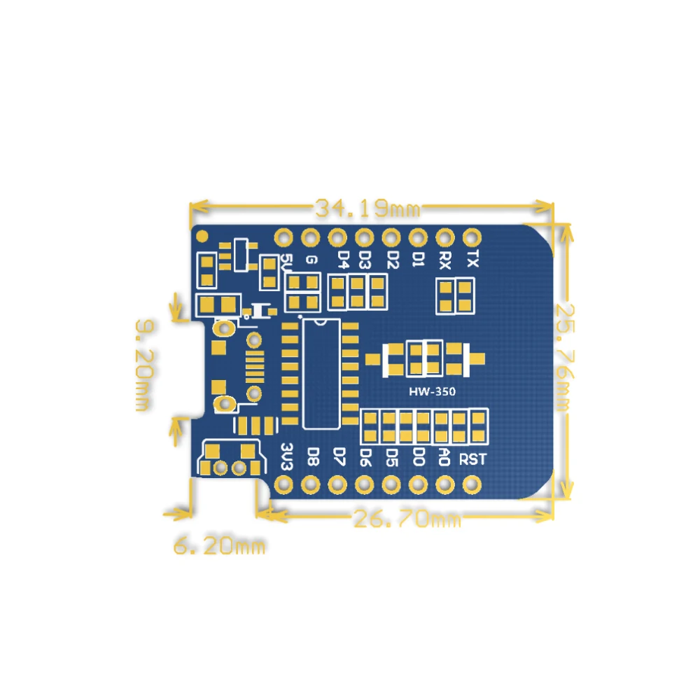 WeMos D1 MINI ESP8266 ESP-12F Плата разработки Wi-Fi CH340G TYPE-C на базе ESP-8266EX для Arduino IDE