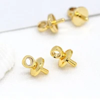 50p 14k real gold plated charms screw eye bails beads end caps clasps pins connectors for diy pendant jewelry making accessories
