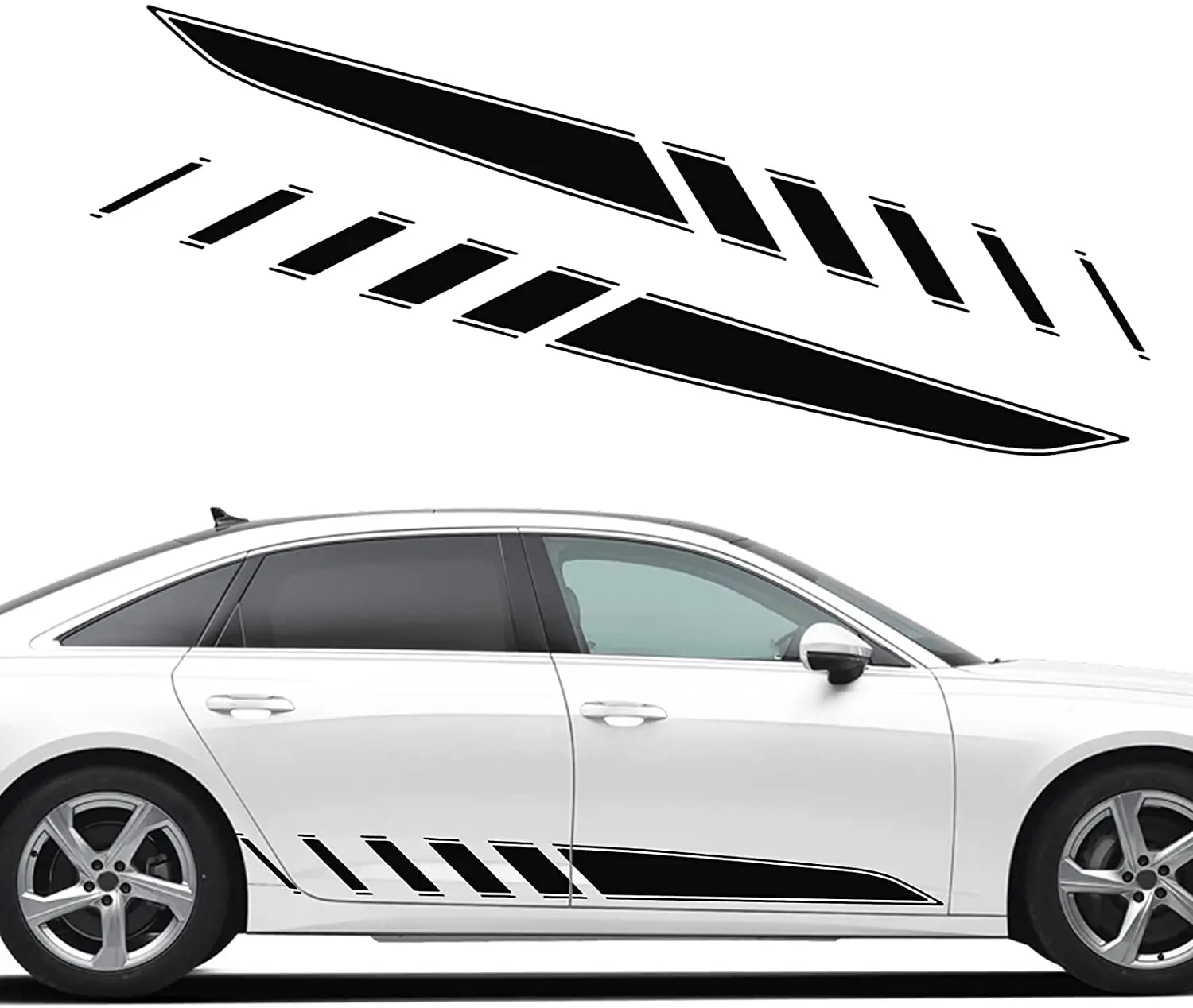

SUNBREATH 2PCS Car Body Modified Sport Style Stripe Sticker Graphic Vinyl Racing Stripe Decal Decoration Accessories Sticker for