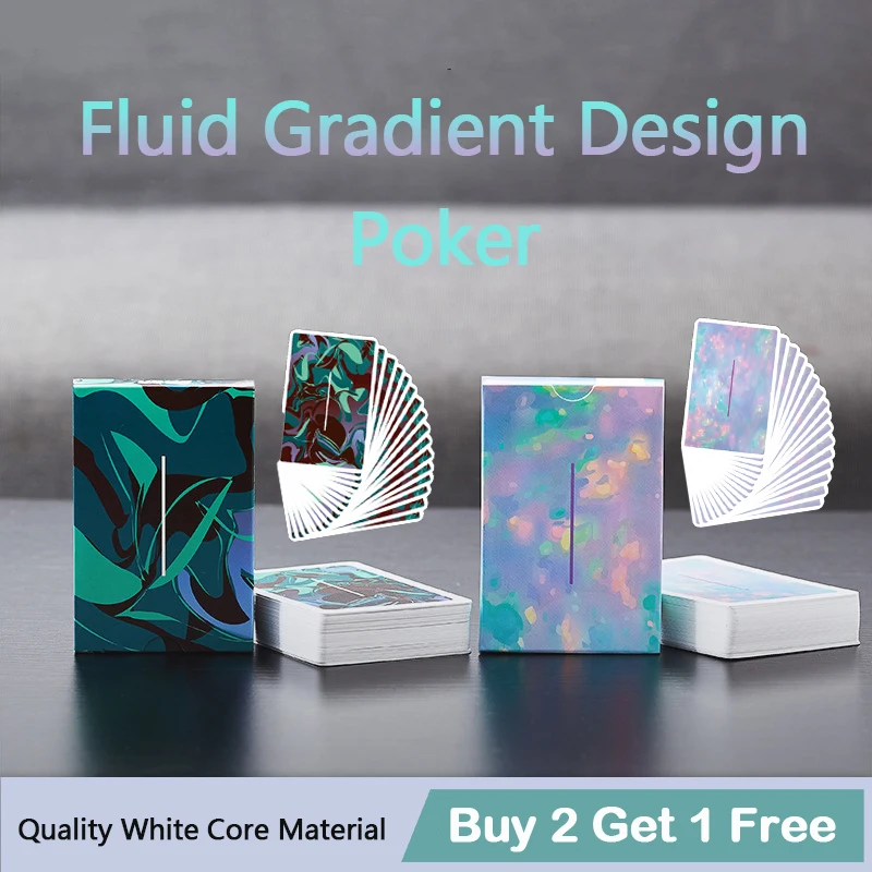

54 Pcs/Set Poker Cards Fluid Painting Paper Playing Cards Collection Toy Party Creative Table Games Poker