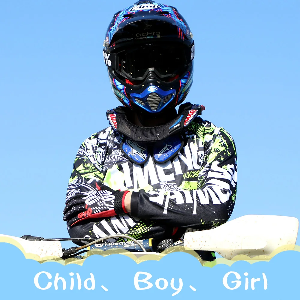 

Комплект одежды для мотокросса, Джерси, детская одежда, студенческий мальчик, девочка, гоночный мотоцикл Flexair, внедорожник, маленький трюк, Н...