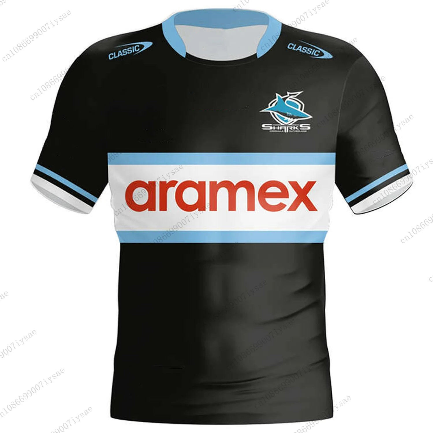 Мужская Рубашка Для Регби Shark 24/5 Летняя Дышащая Спортивная Футболка Тренировок