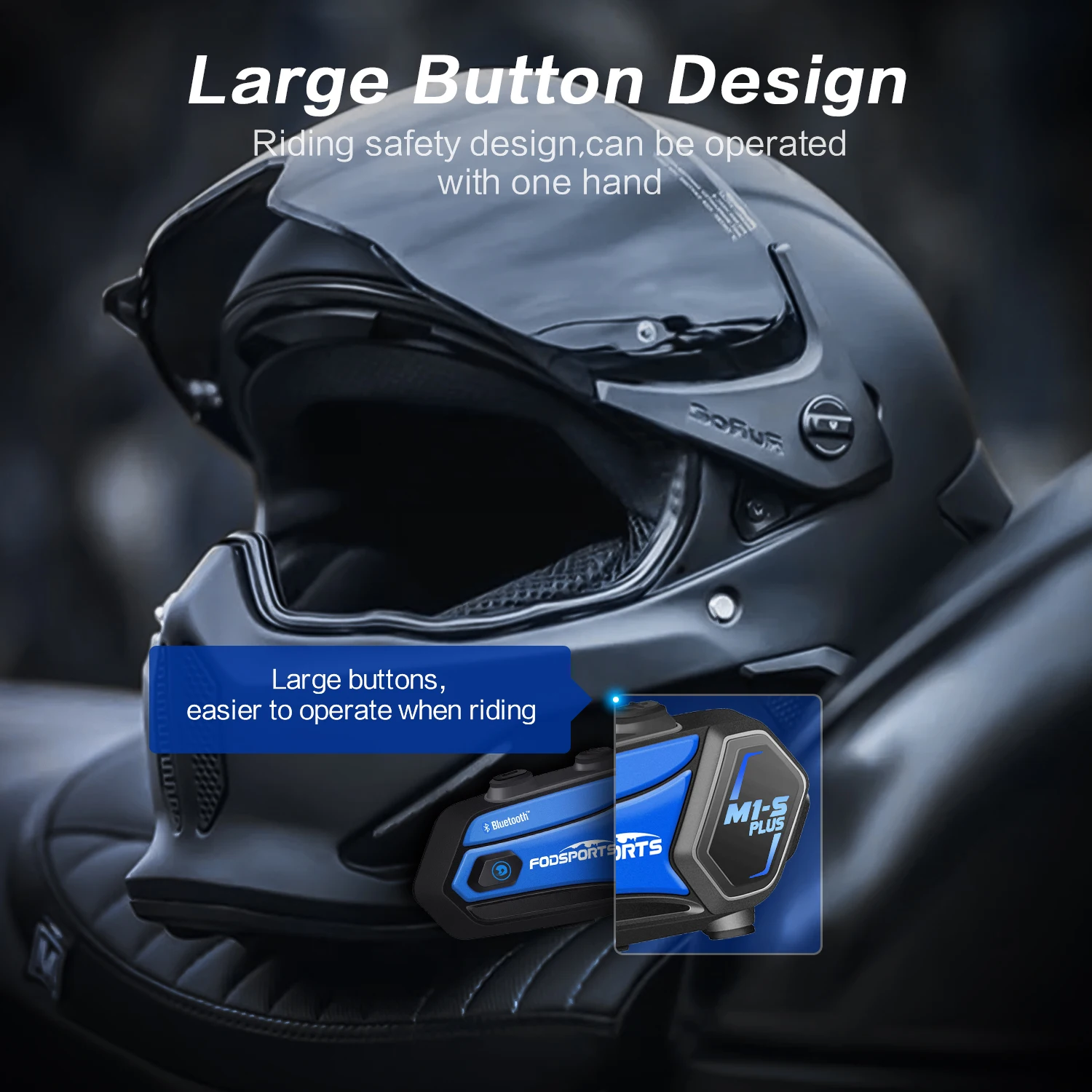 Fodsports M1-S Plus Интерком для мотоциклетного шлема Bluetooth-гарнитура 8 гонщиков