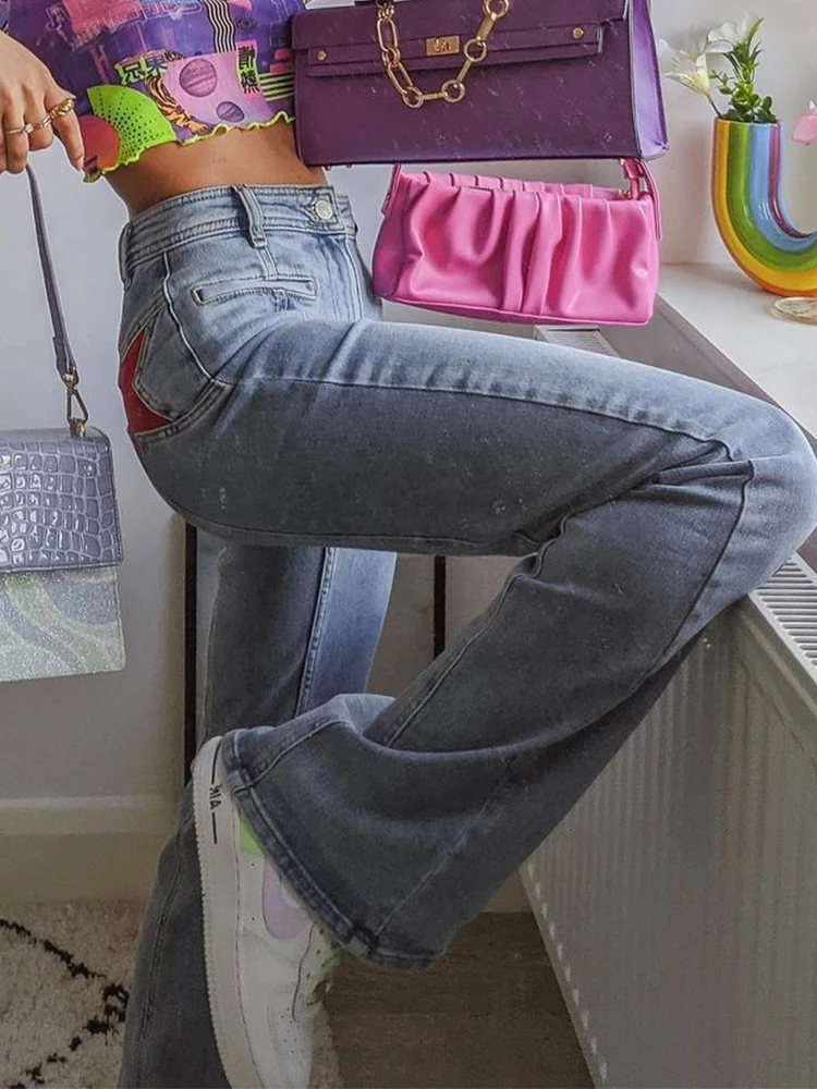 Женские джинсы-карго Waatfaak голубые узкие винтажные штаны в стиле пэчворк с