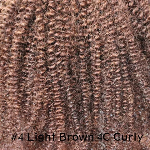 IXTUYLL Человеческие волосы 4C Afro Kinky Curly Brown 100 грамм