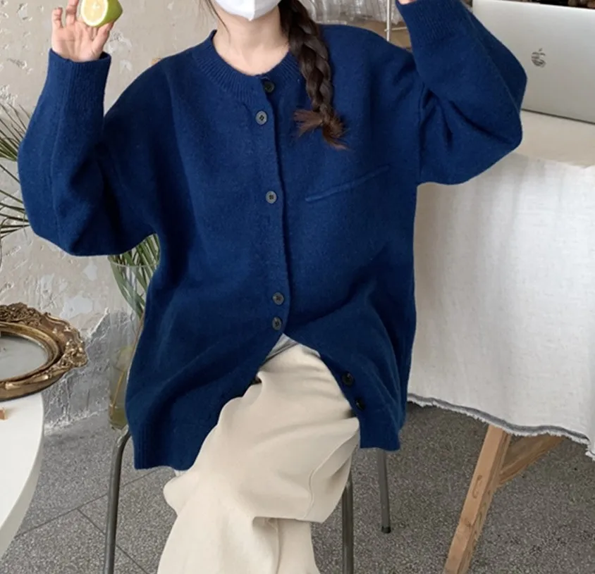 Свободный мягкий вязаный кардиган для женщин женский осенне-зимний свитер