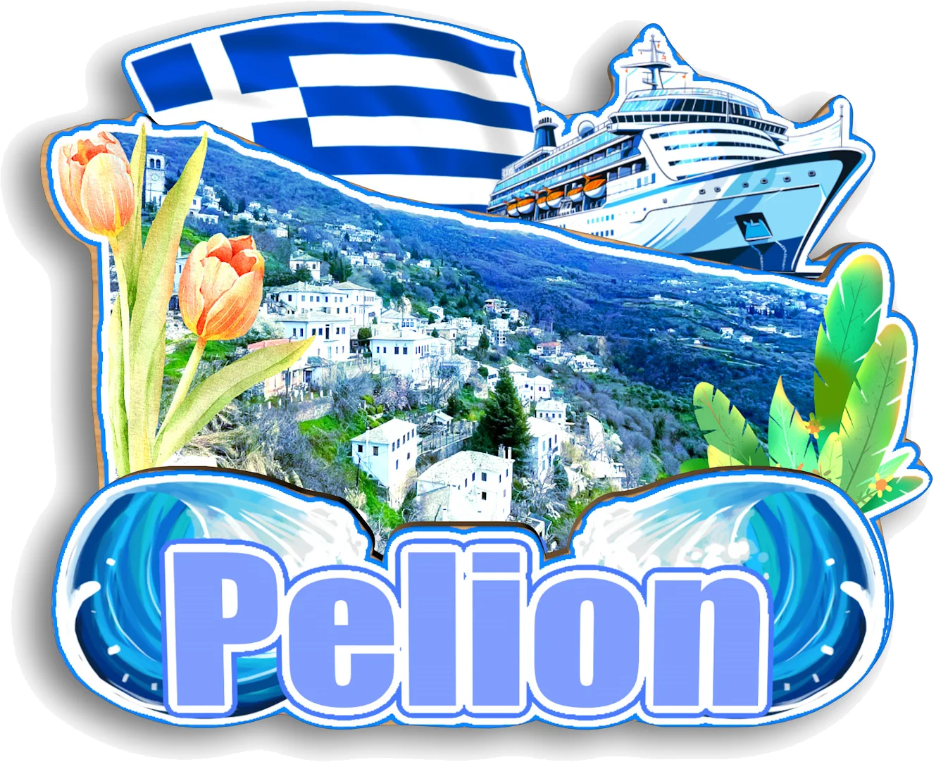 Фото Rethymnon Larissa Pelion Rethymno Sparta Mycenae Skiathos Lefkada Kamari GREECE Магнит на холодильник Путешествия Сувенир Подарок Ручная работа №4