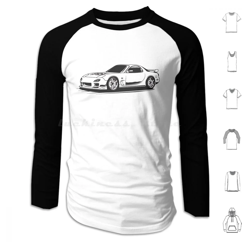 

Mazda Rx7 Rotary Engine Black 1 Hoodie cotton Long Sleeve Mazda Rx7 Mazda Rx 7 Jdm Rotary Car Drift Cars Japan