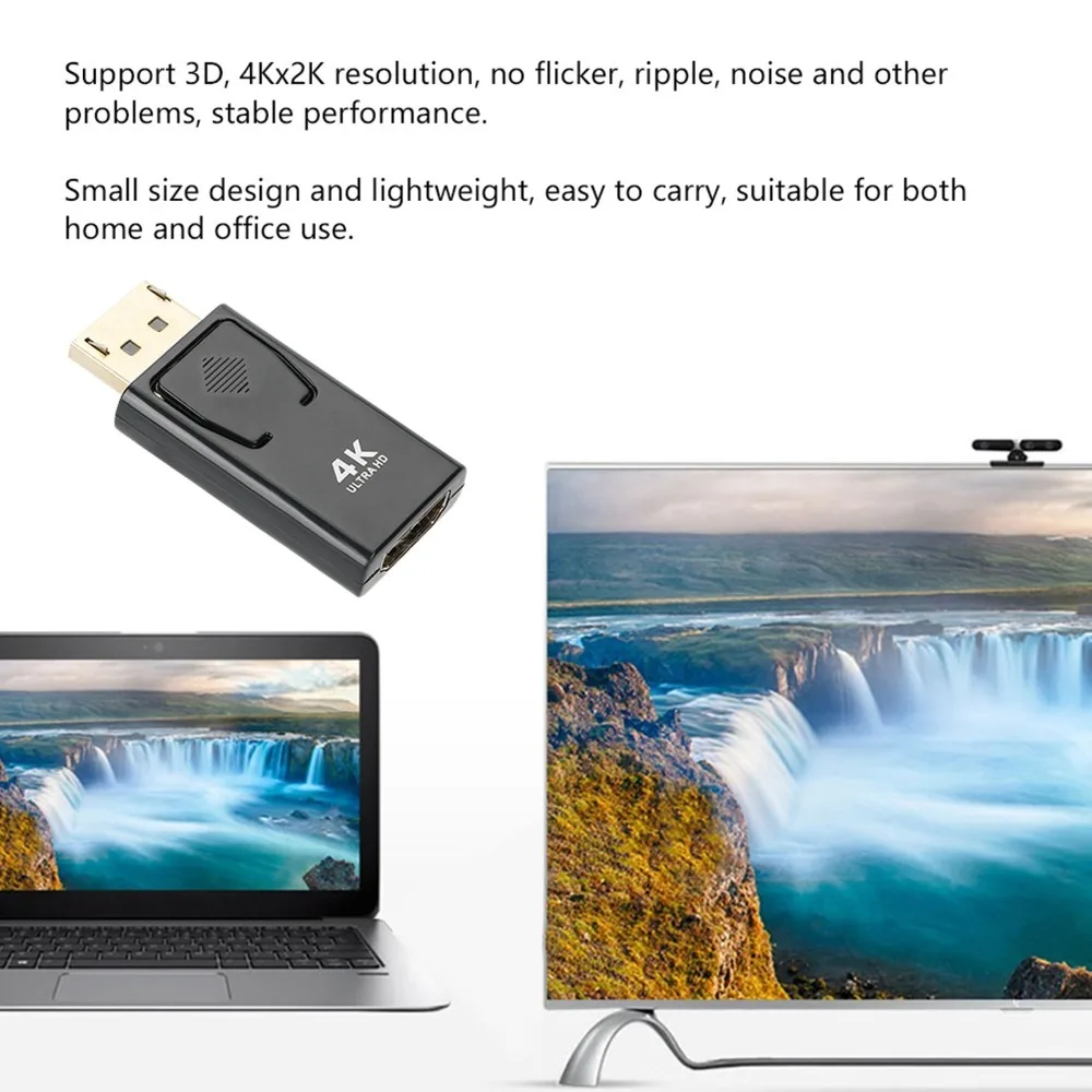 2 шт. портативных адаптеров Displayport-HD 4Kx2K, Plug and Play, Displayport (мужской) - HD (женский), DP-HD адаптер для HDTV (art.: 3920da5efd72d) - 3920da5efd72d