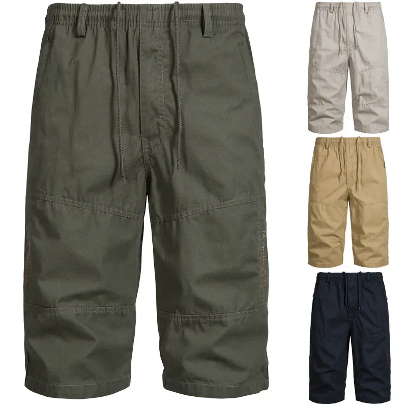 Модные брендовые рабочие шорты из чистого хлопка брюки с несколькими карманами и