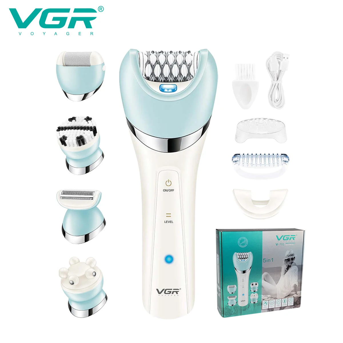 VGR Hair Epilator Electric Lady Shaver Underarms Leg Body Ha
