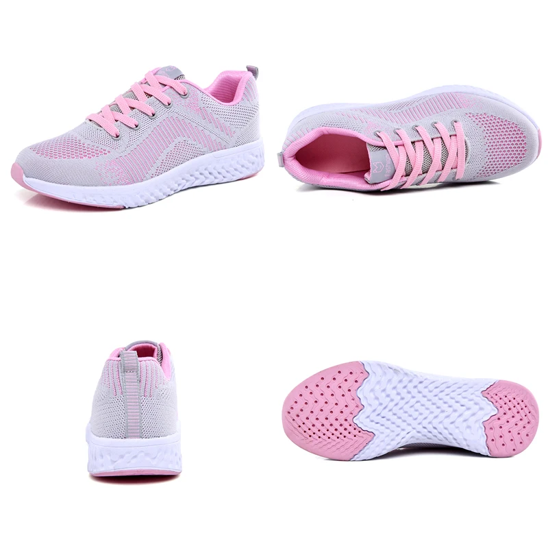 2022 Fashion Leisure Spring Women's Flat Shoes Breathable Weave Soft Lightweight Women's Sneakers Putdoor School Women Sneakers