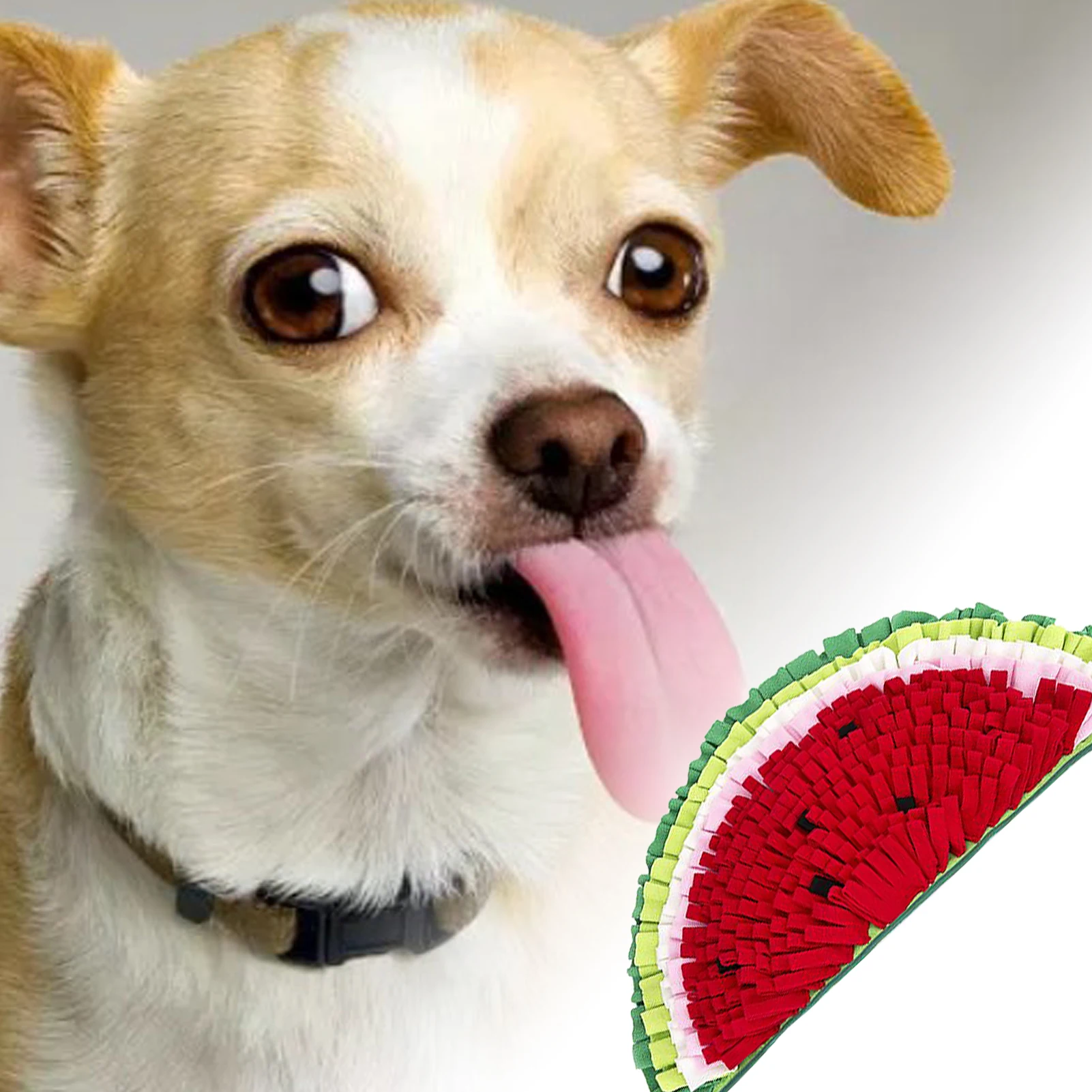 

Dog Snuffle Mat Interactive Feed Game Dog Puzzle Toy Watermelon-Shaped Sniff Mat For Dogs Pet Smell Training Supplies