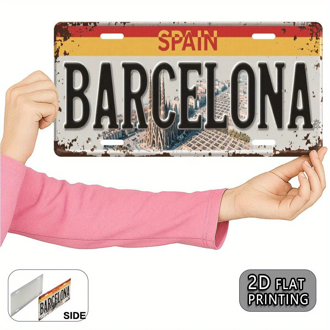 

Винтажная алюминиевая табличка Барселона