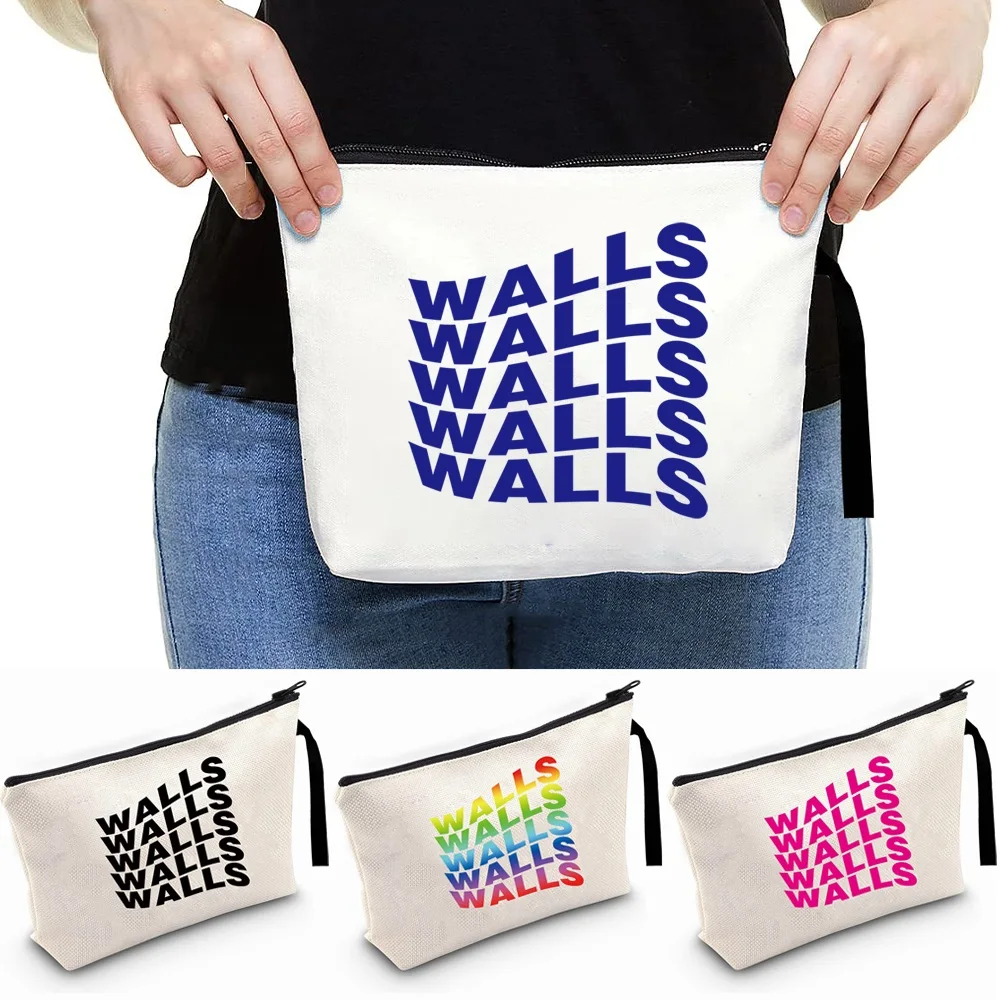 

Canvas Women Cosmetic Bags Organizer Cases Beauty Bag New Walls Print To Store Makeup and Toiletries,portable,washable,