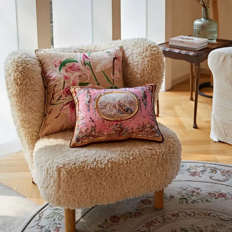 

DUNXDECO French Retro Cushion Couch Decorative Cojines Pink Girl Pillow Case Fresh Vintage Art Throw Sofa Bed Cozy Coussin Decor