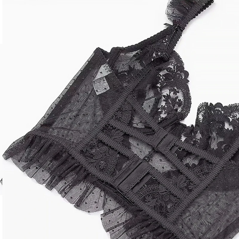 Сексуальное нижнее белье с вышивкой женский элегантный бюстгальтер пуш-ап