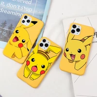pokemon pikachu phone case for iphone 13 12 11 pro max mini xs 8 7 6 6s plus x se 2020 xr candy yellow silicone cover