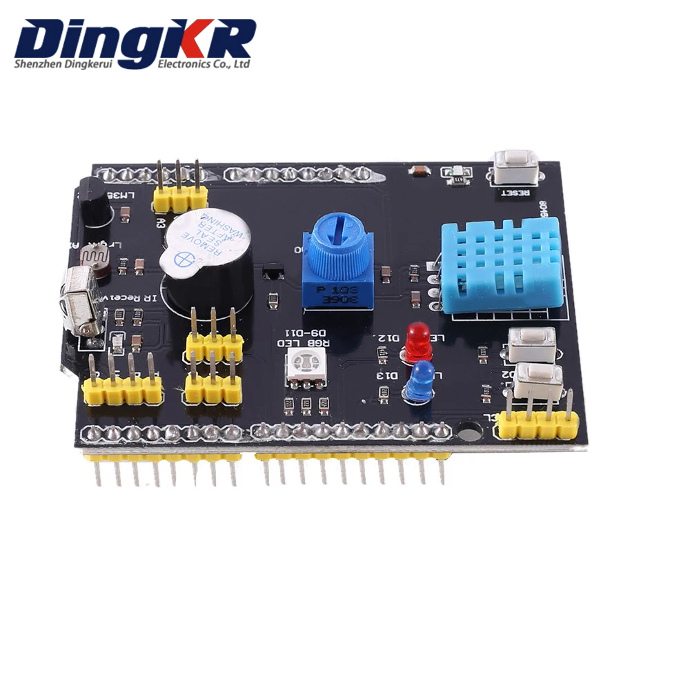 Плата расширения функции для Arduino UNO R3 LM35D DHT11, сенсор температуры, пассивный зуммер, экран с инфракрасным приемником, 1 шт.
