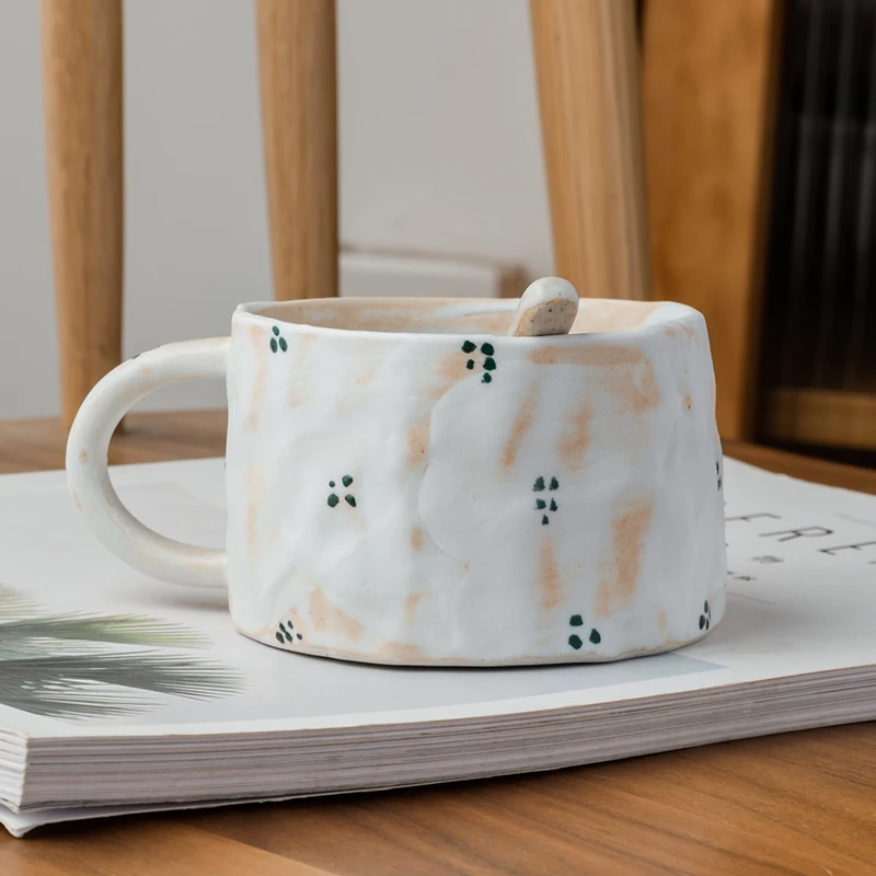 

Breakfast Coffe Cup Cute Mug Travel Funni Gift Christmas Personalized Milk Coffe Mug Spoon Xicaras Para Cafe Ceramic Drinkware