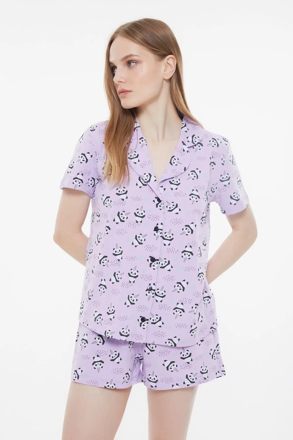 

Trendyol Panda Patterned Knitted Pajamas Set THMSS21PT0909