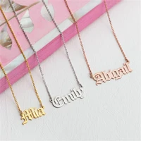 custom old english name necklace for men personalised letter stainless steel nameplate choker gold necklaces women birthday gift