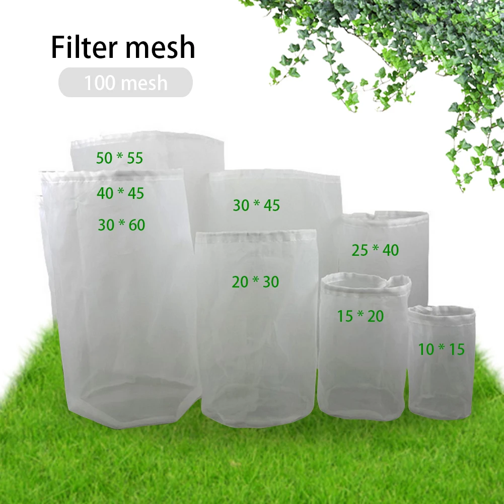 

8 Sizes Home Beer Brewing Wine Filter Bag Tea Nuts Juice Milk Nylon Net Filter Bag Net Filter Reusable 100 Mesh Filter Bag