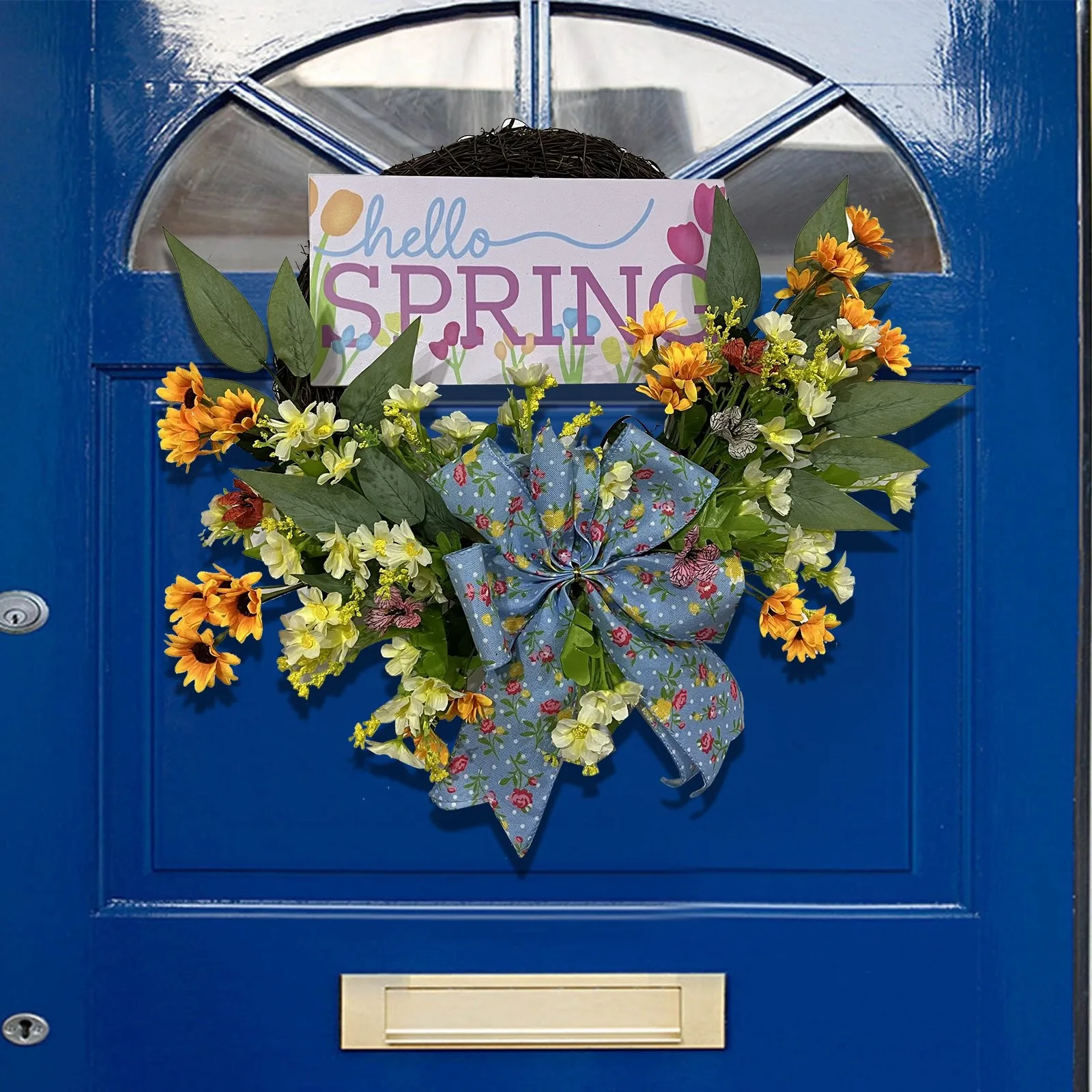 

Solar Powe for Outdoors Beautiful Interior Decoration At The Entrance Of The Spring Festival Wreath Oh Happy Day Sign