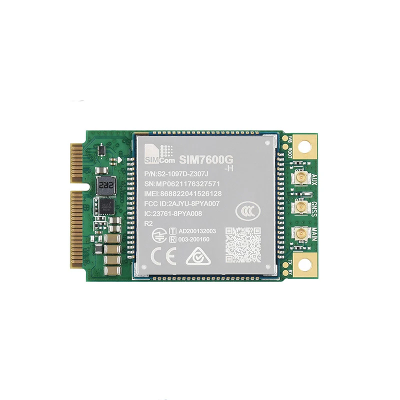 SIMCOM SIM7600G SIM7600G-H Mini Pcie LTE-FDD LTE Cat4 Module 850/900/1800/1900MHz B1/B2/B3/B4/B5/B7/B8/B12/B13/B18 |