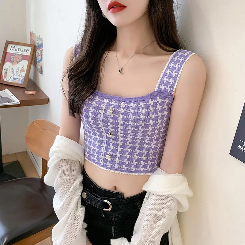 Кроп-топ женский трикотажный с открытыми плечами и лямкой на шее | Женская одежда