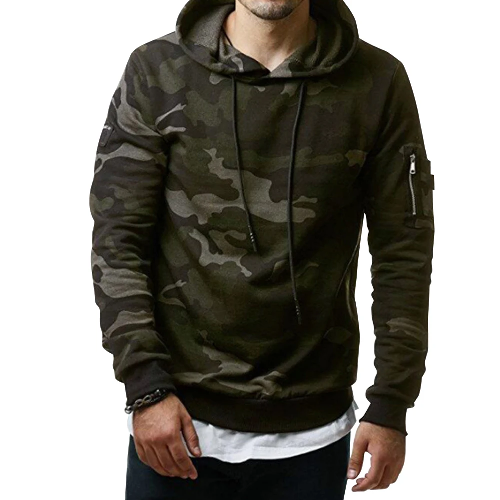 

Personality Printing Casual Pullover Hoodies Cultivate Oneself Long Sleeve Autumn Winter Men Camouflage Sweatshirts