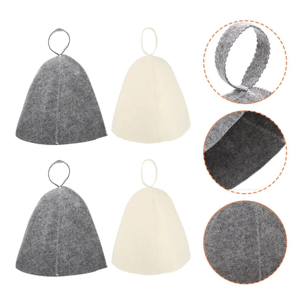 

Sauna Hat Hats Felt Cap Russian Wool Bath Hair Caps Spa Bathroom Household Banya Women Viking Bathing Steam Vaporarium Room