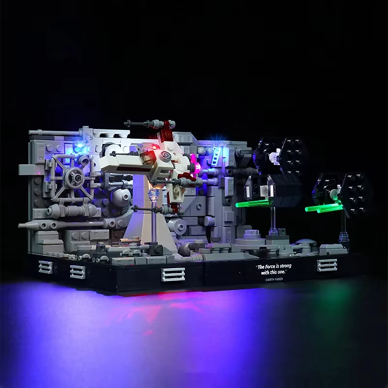 Фото Комплект светодиодных фонарей «сделай сам» для LEGO 75329, набор кирпичей Death Star Trench Run Diorama Buillding (только светодиодный светильник, модель без блоков) №2