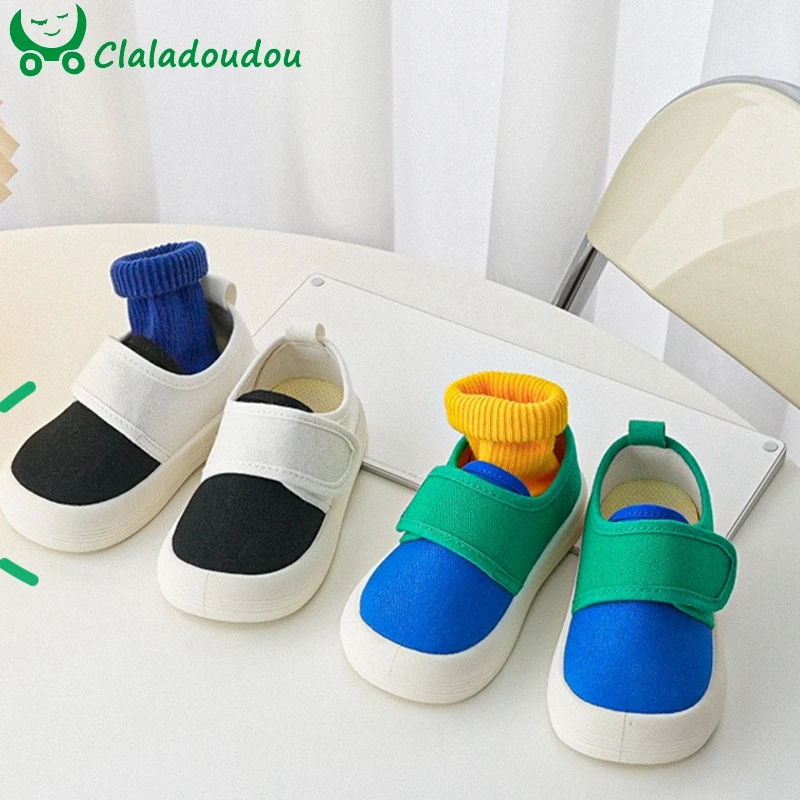 

Текстильные кроссовки 14-19 см для мальчиков и девочек, черные, синие мягкие резиновые спортивные ботинки для малышей, детская обувь для бега ...