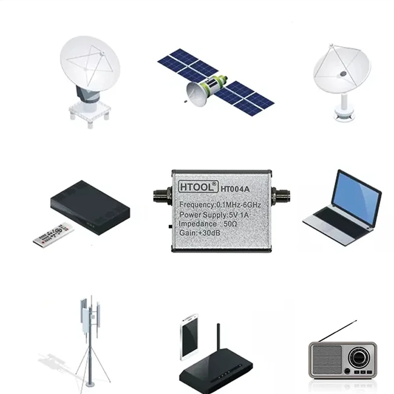 Малошумный усилитель LNA HTOOL HT004A 100K-6Ghz 30 дБ