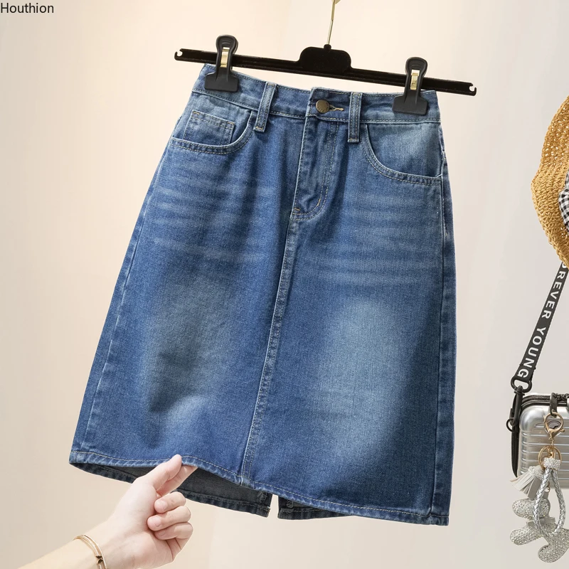 

Women's Denim Skirt Summer Fashion Casual The New Cowboy s Split Fork Pocket
