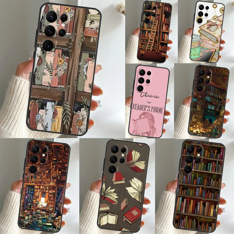 Library  Bookish Case For Samsung Galaxy S22 S23 Plus S21 S23 Ultra S20 FE S8 S9 S10 Note 10 20 Ultra Coque