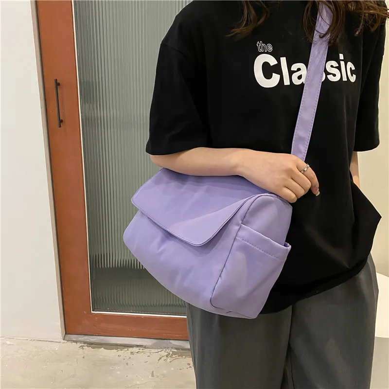 

Large Capacity Women Crossbody Bag Solid Color Simple All-Matched Female Single Shoulder Bag Casual Outdoor Sport Handbag
