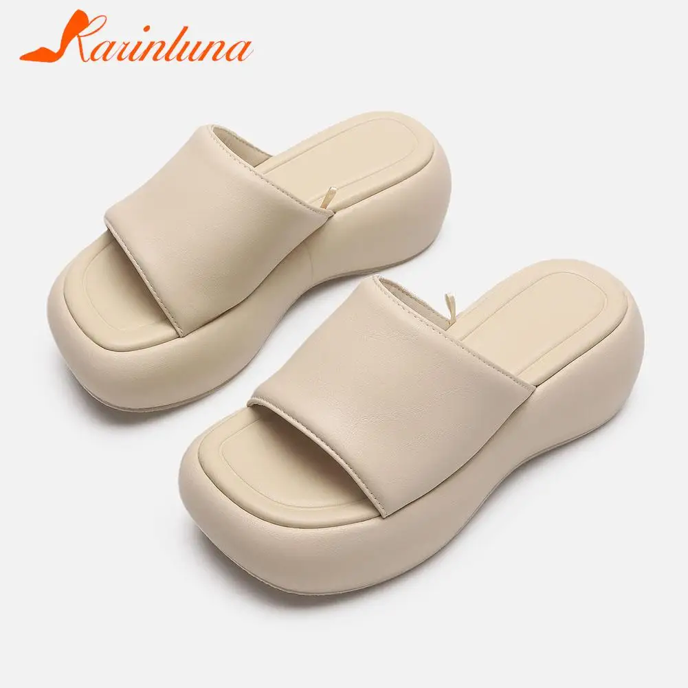 New Fashion Brand Women's Slippers 2023 Wedge High Heeled Sandals European Style Simply Casual Comfy Walking Slippers summer