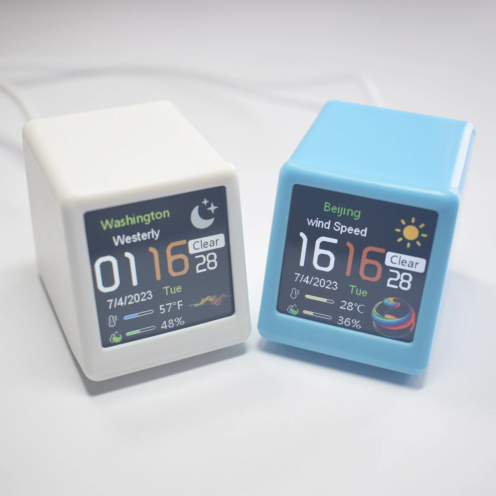 

Multi-Function Thermometer Hygrometer WiFi Smart Desktop DIY Creative Clock Weather Station Wireless Indoor Outdoor