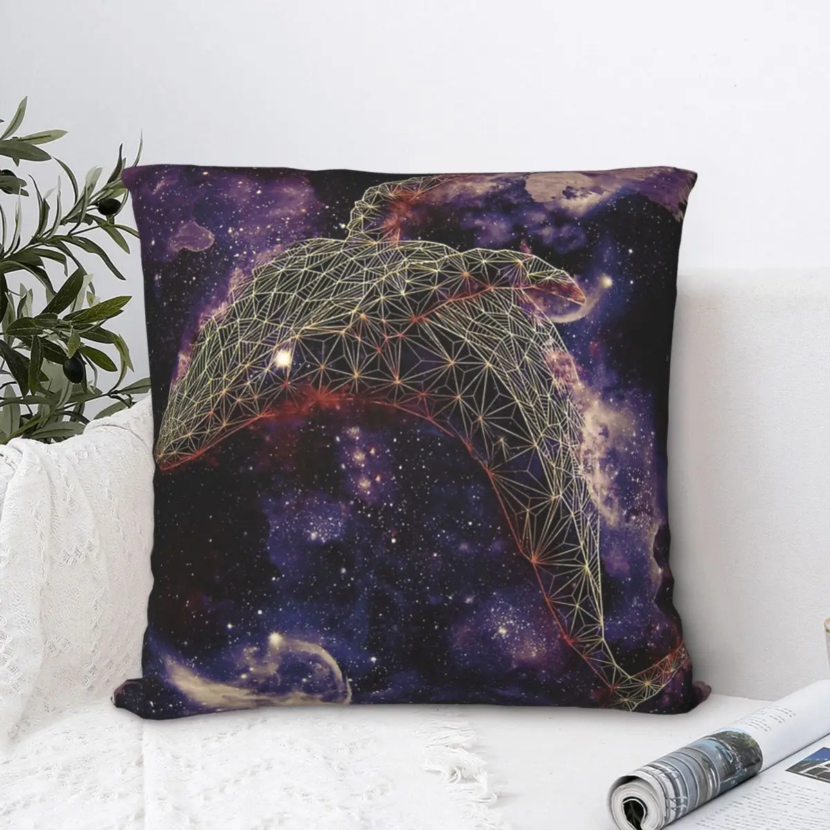 

Celestial Whale Throw Pillow Case Cushion Home Sofa Chair Print Decorative Hug Pillowcase