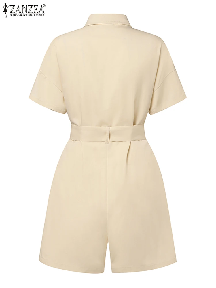 Комбинезон ZANZEA женский винтажный модный элегантный ромпер с воротником