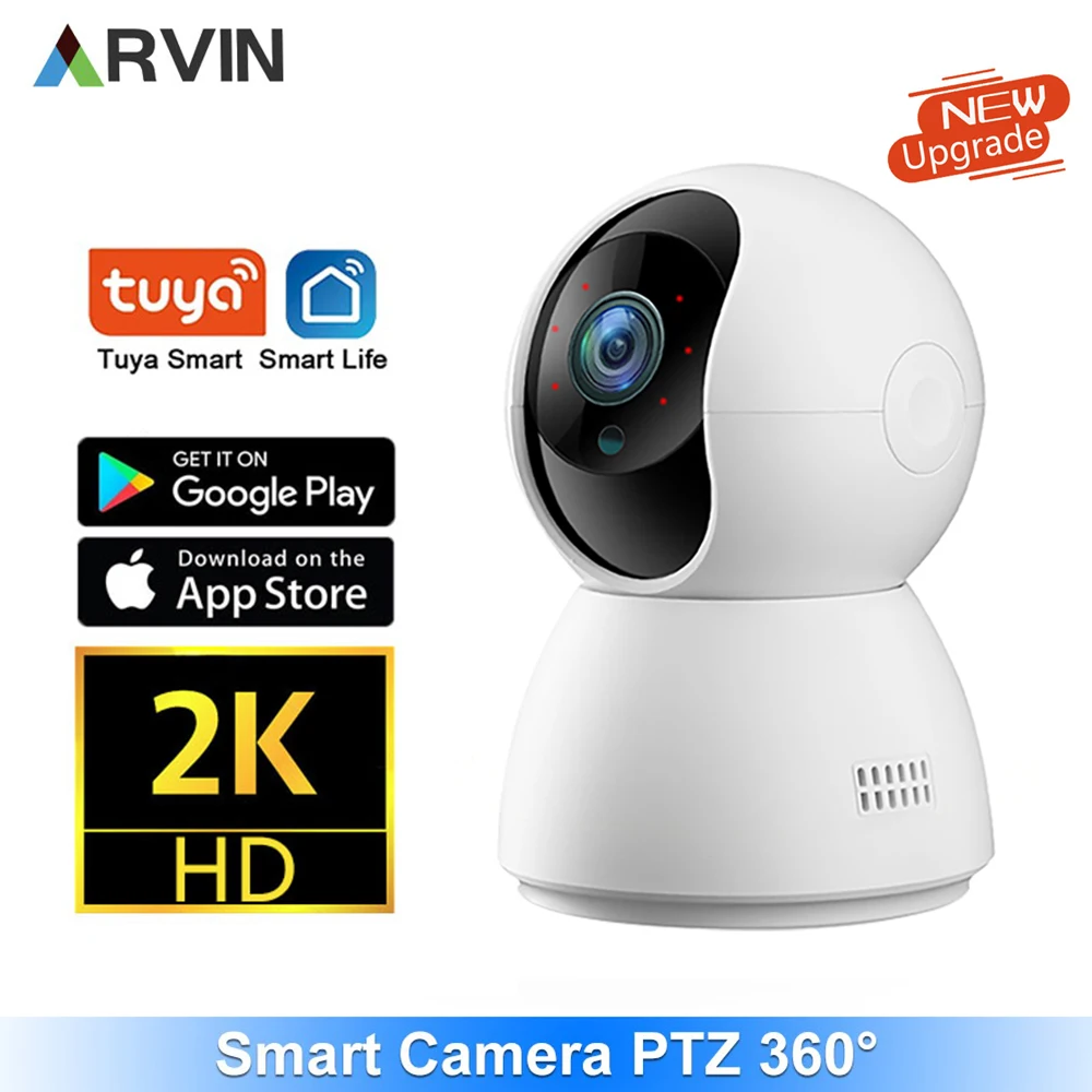 

ARVIN 4MP Tuya Smart Mini WiFi IP Camera Indoor Wireless Surveillance Auto Tracking of Human Home Security CCTV Baby Pet Monitor