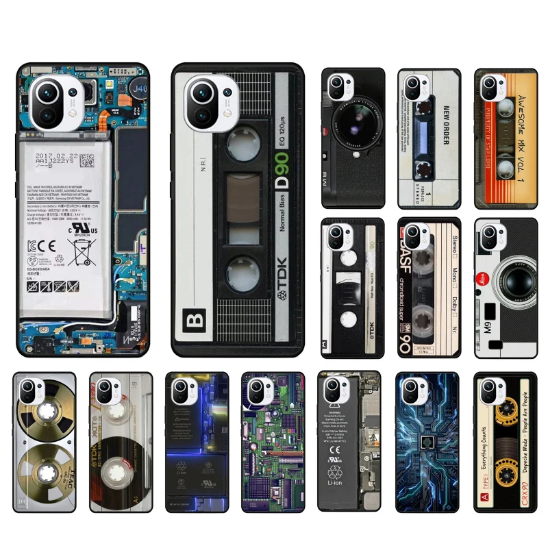 

Retro Vintage Camera Tape Battery Phone Case for Xiaomi 12 Mi 10T 11T 11 Pro 10 10T 11 lite 10pro 11Ultra Poco X3 Pro Poco F3 M3